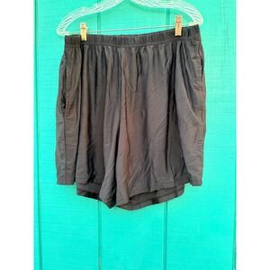 Women's 2XL Black Swim Shorts Board‎ Shorts Elastic Waist Pockets UPF 50+